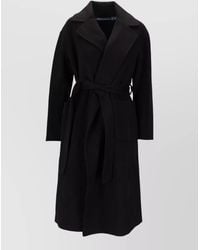 Ralph Lauren - Long Car Coat Belted Waist Lapel Collar - Lyst