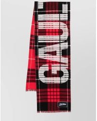 Jean Paul Gaultier - Wool Scarf With Tartan Pattern And Logo - Lyst