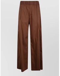 Semicouture - Johnny Cotton Popeline Trousers Wide Leg - Lyst