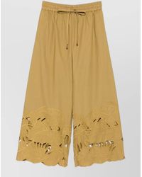 Zimmermann - Embroidered Cotton Cutout Tailored Shorts - Lyst