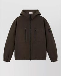 Stone Island - Hooded Cotton Ripstop Overshirt Comfort Fit - Lyst