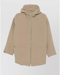 Emporio Armani - Hooded Drawstring Cotton Parka Coat - Lyst