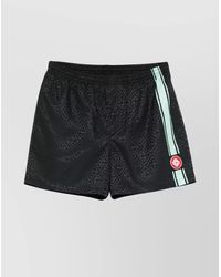 CASABLANCA - Patterned Shorts With Elastic Waistband And Side Stripe - Lyst