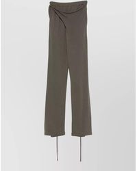 OTTOLINGER - Linen Blend Trousers Draped Wrap Design - Lyst