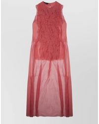 Alberta Ferretti - Silk Sleeveless Maxi Dress Ruffle Detail - Lyst