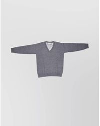 P.A.R.O.S.H. - V-Neck Ribbed Knitwear Side Slits - Lyst