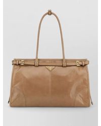 Prada - Bonnie Large Leather Tote Bag - Lyst