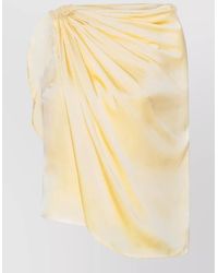 ROTATE BIRGER CHRISTENSEN - Draped Satin Midi Skirt High Waist Slit - Lyst