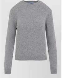 Prada - Cashmere Crystal Embellished Scarf Detail Sweater - Lyst