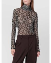 Dries Van Noten - Geometric Print Long Sleeve Turtleneck Top - Lyst