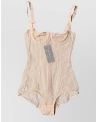 Dolce & Gabbana - Logo-Print Mesh Bodysuit - Lyst