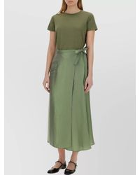 Aspesi - Cotton T-Shirt With Side Pocket And Tie Waist - Lyst