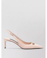 Dolce & Gabbana - Leather Slingback Pumps Mid Heel Pointed Toe - Lyst