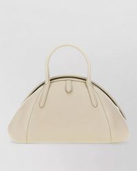 Alaïa - Leather Tote Bag Curved Handle Tag - Lyst