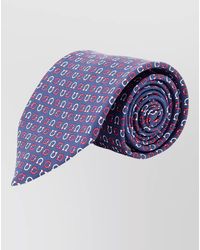 Ferragamo - Silk Logo Print Tie - Lyst