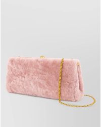 By Malene Birger - Shearling Leather Clutch Bag - Lyst