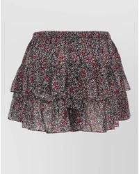 Isabel Marant - Jacadia Shorts Floral Pattern Ruffle Waistband - Lyst