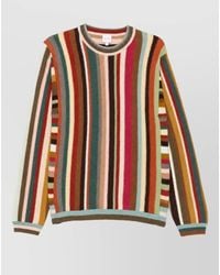 Paul Smith - Merino Wool Striped V-Neck Long-Sleeve Sweater - Lyst