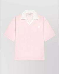 Courreges - Oversized V-Neck Short-Sleeve Polo Shirt - Lyst