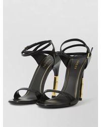 Gucci - Castello Bamboo Heel Leather Sandals - Lyst