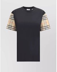 Burberry - Cotton Check Short-Sleeve T-Shirt - Lyst