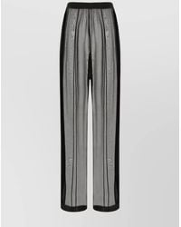 Saint Laurent - Silk Wide-Leg Trousers - Lyst