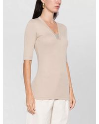 Brunello Cucinelli - Cotton V-Neck Short-Sleeve T-Shirt - Lyst