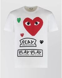 COMME DES GARÇONS PLAY - Cotton Logo T Shirt Crew Neck Graphic - Lyst
