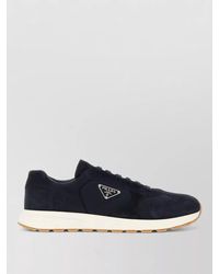 Prada - Renylon And Suede Low Top Sneakers - Lyst