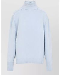 Carven - Cashmere Fine-Knit Ribbed Turtleneck Long-Sleeve Sweatshirt - Lyst