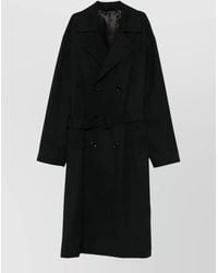 Lardini - Wool Double-Breasted Belted Trench Coat - Lyst