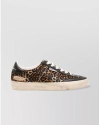 Golden Goose - Leather Leopard-Print Low-Top Sneakers - Lyst