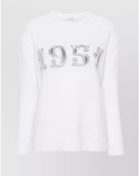 Max Mara - Cashmere Wool Ribbed Crew Neck Sweater - Lyst
