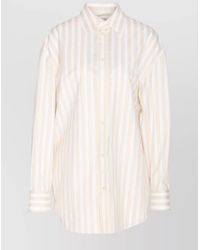 Saint Laurent - Striped Cotton Long-Sleeve Shirt - Lyst