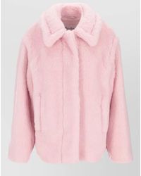 Max Mara - Faux Fur Texture Knitted Jacket Long Sleeves - Lyst