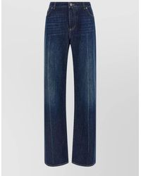 Dolce & Gabbana - Cotton Pleated Straight-Leg Jeans - Lyst