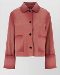 Loewe - Leather Jacket Collared Neck Large Pockets - Lyst