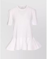 Alaïa - Crewneck Peplum Hem Short Sleeves Top - Lyst