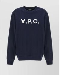A.P.C. - Organic Cotton Logo-Print Crewneck Sweatshirt - Lyst