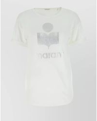 Isabel Marant - Linen Logo Print Short Sleeve T-Shirt - Lyst