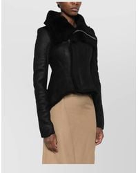 Rick Owens - Lamb Leather Asymmetric Biker Jacket - Lyst