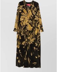 F.R.S For Restless Sleepers - Silk Blend Floral Print V-Neck Long-Sleeve Maxi Dress - Lyst