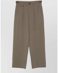 Emporio Armani - Pleated Front Wide Leg Trousers Side Pockets - Lyst