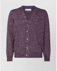 Brunello Cucinelli - V-Neck Long Sleeve Sweater With Ribbed Cuffs And Hem - Lyst