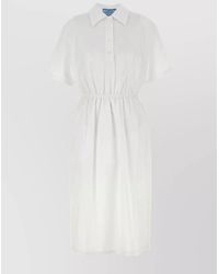 Prada - Cotton Poplin Knee-Length Shirt Dress - Lyst