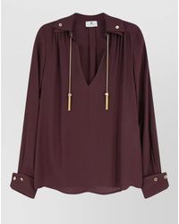 Elisabetta Franchi - V-Neck Chain Shirt - Lyst