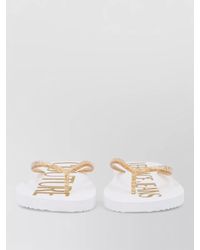 Versace Jeans Couture - Flat Sole Thong Strap Glitter Slides - Lyst