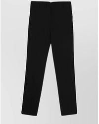 Ami Paris - Virgin Wool Crepe Mid-Rise Tapered Cigarette Trousers - Lyst