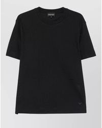Emporio Armani - Cotton Chevron-Knit Crew-Neck Short-Sleeve T-Shirt - Lyst