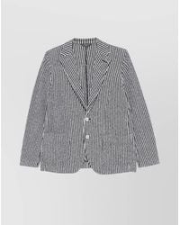 Circolo 1901 - Striped Cotton Jacket Front Pockets - Lyst